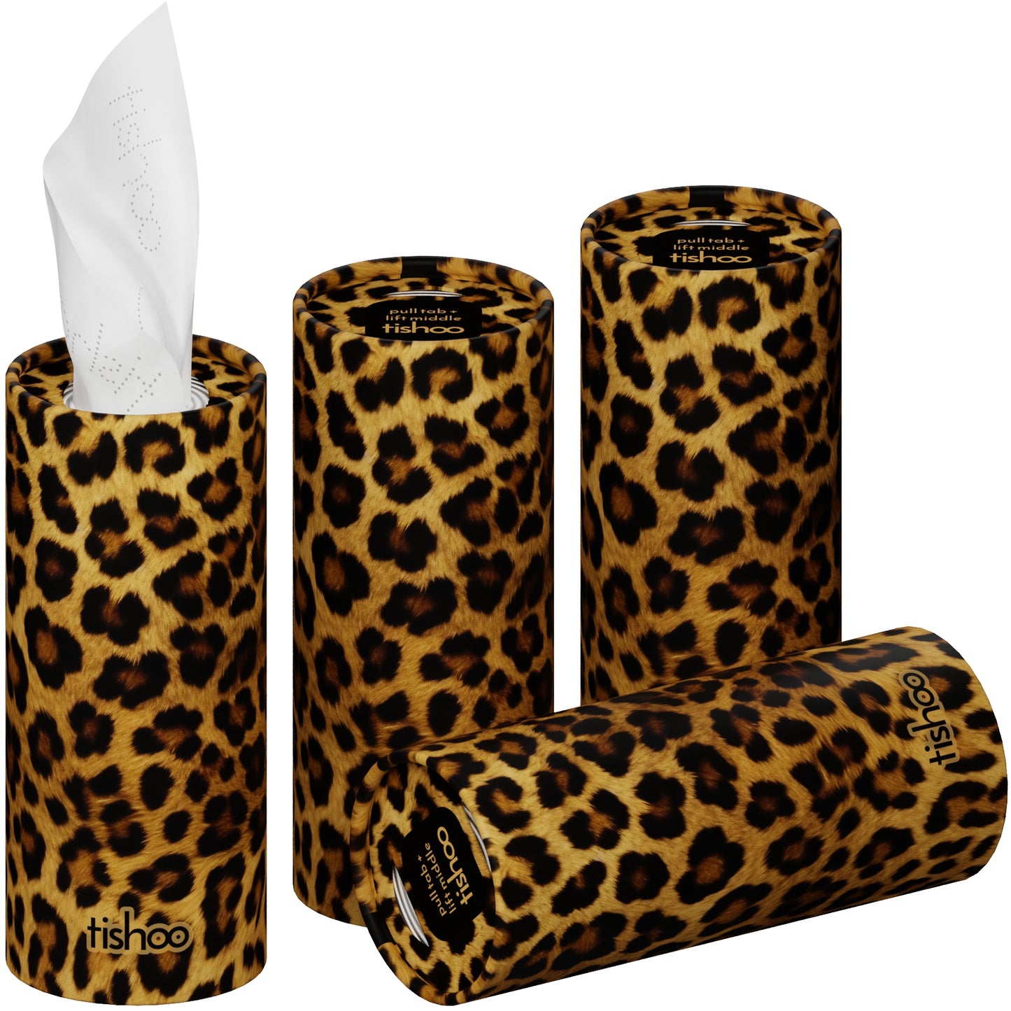 tishoo Luxury Tissues Brown/Leopard design 4 tubes