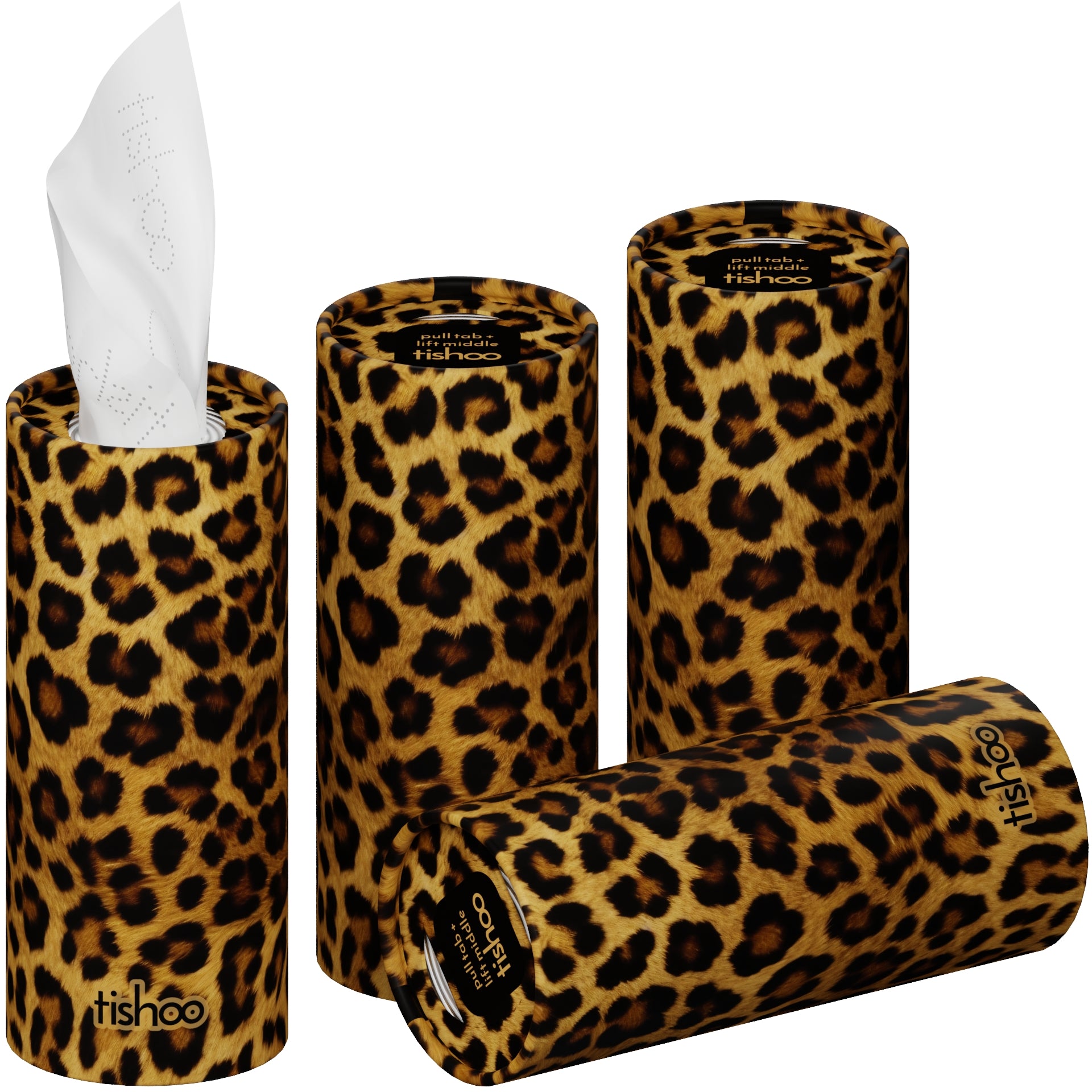 tishoo Luxury Tissues Brown/Leopard design 4 tubes