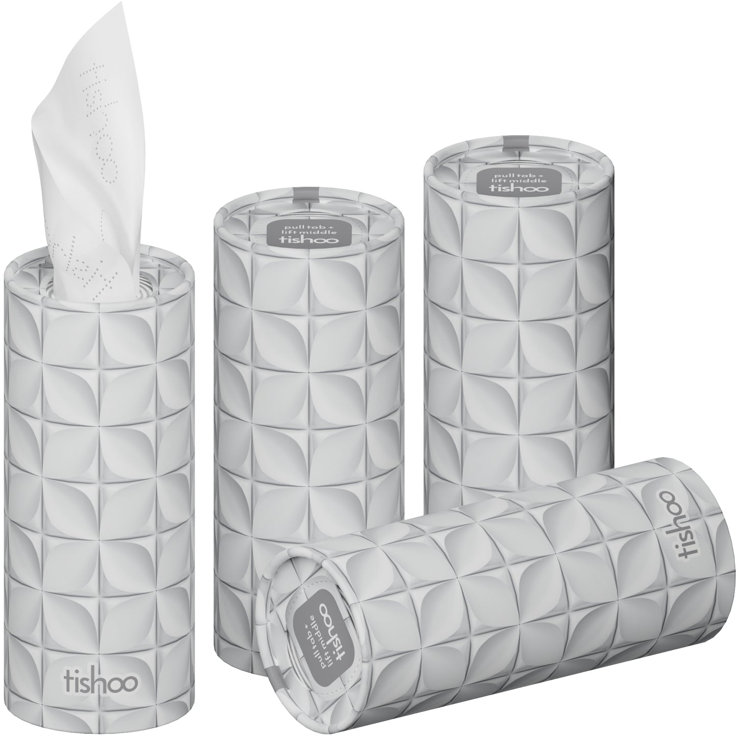 tishoo Luxury Tissues Grey/Tiles design 4 tubes