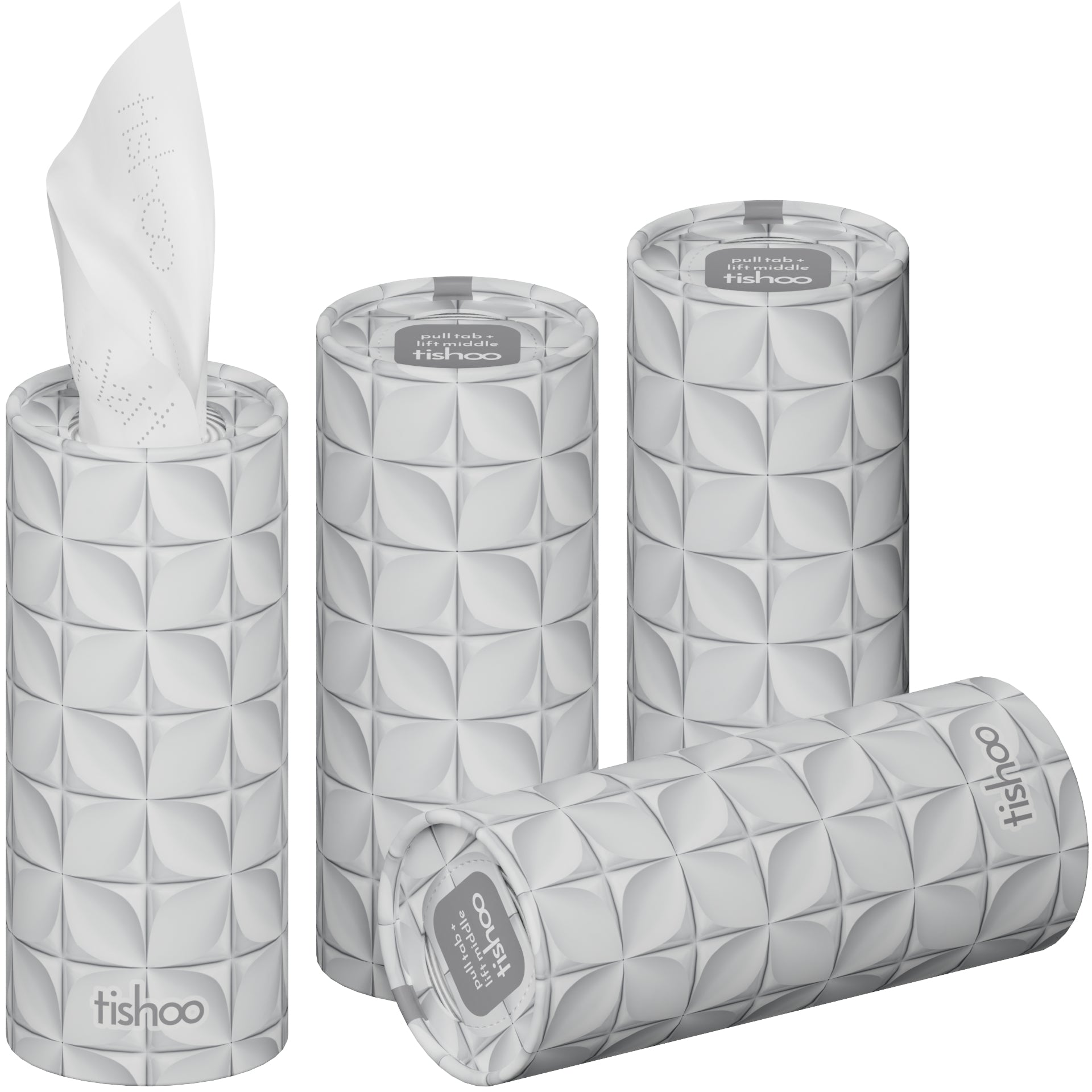 tishoo Luxury Tissues Grey/Tiles design 4 tubes