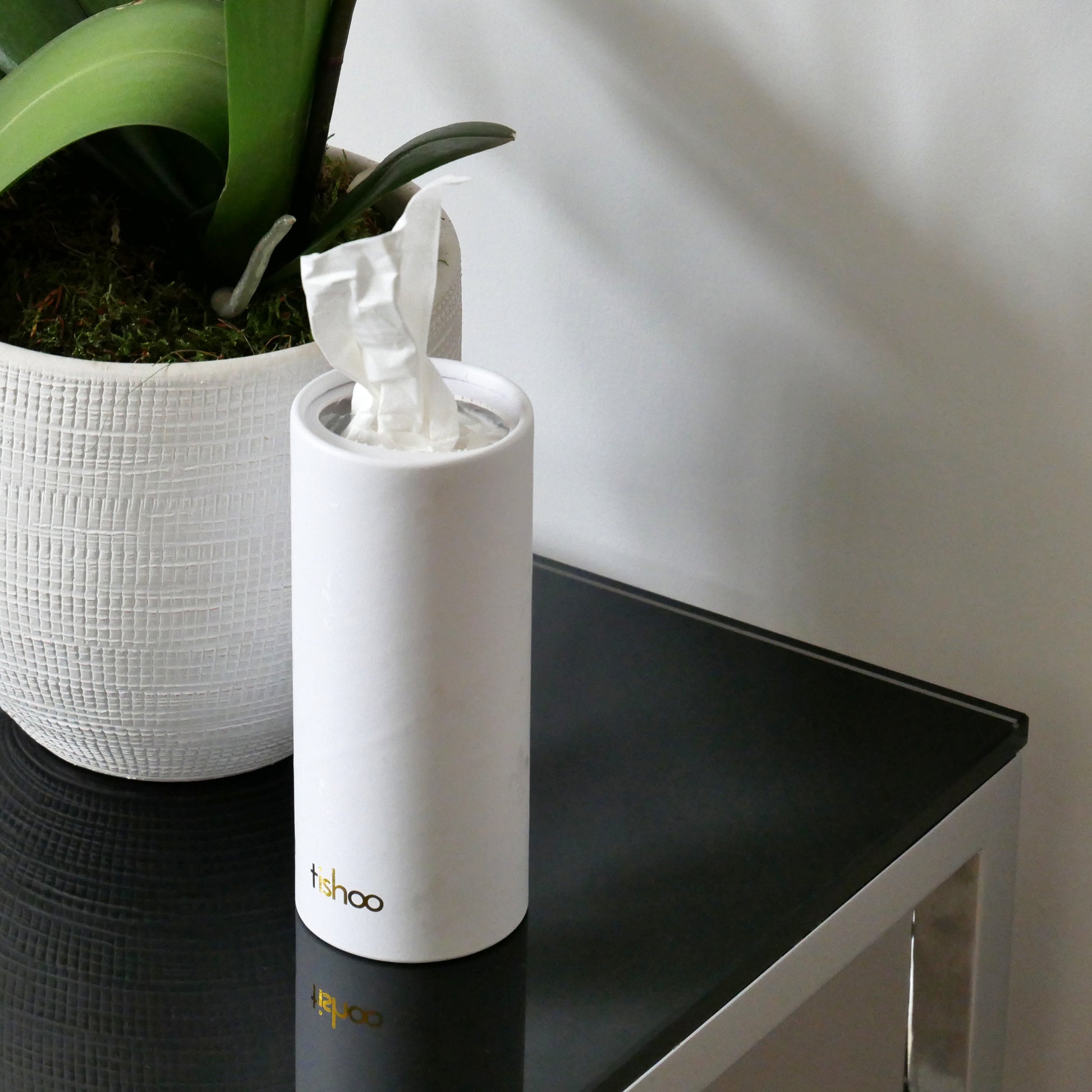tishoo Luxury Tissues White/Pure design on table