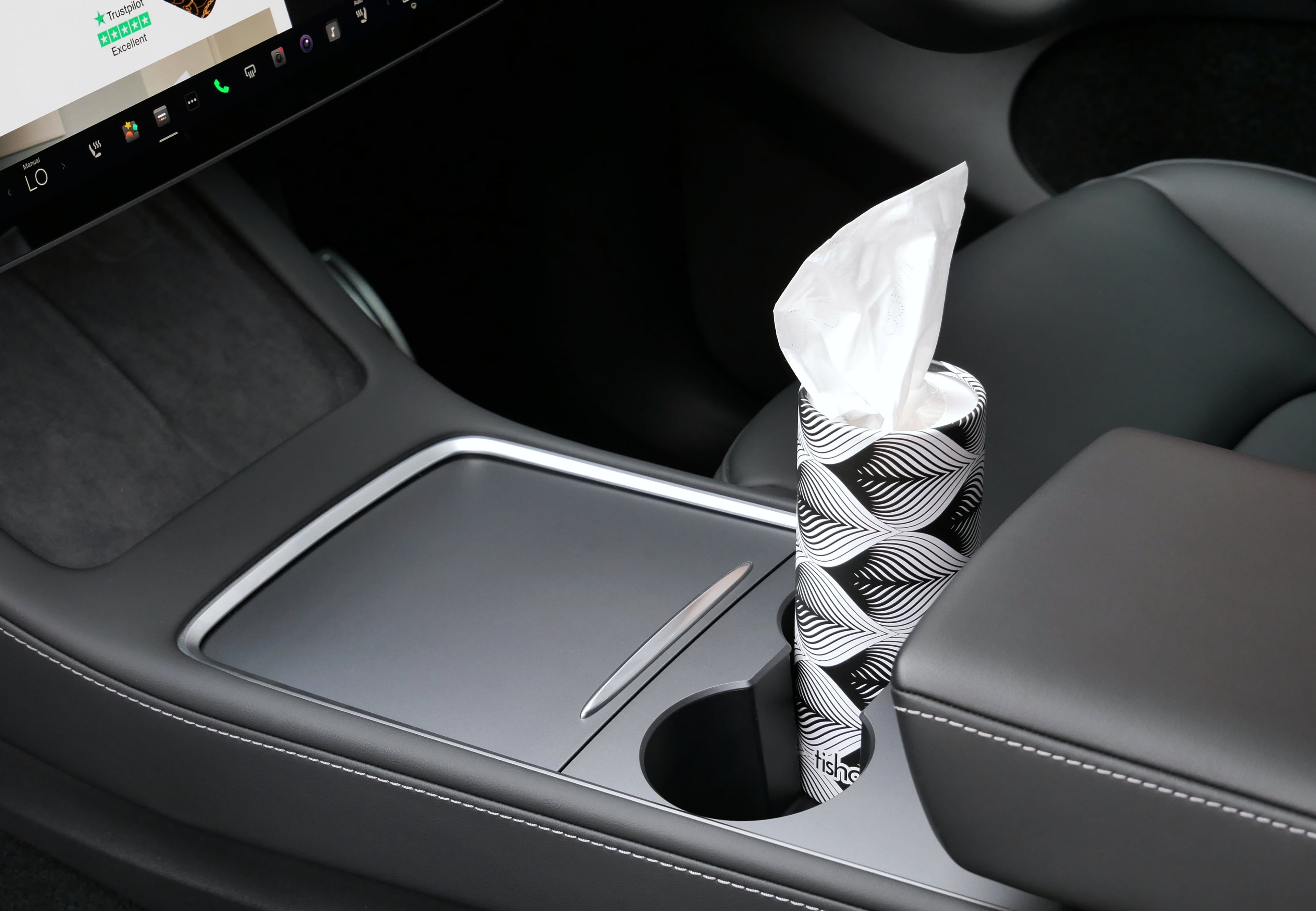tishoo tissue tube in car cup holder