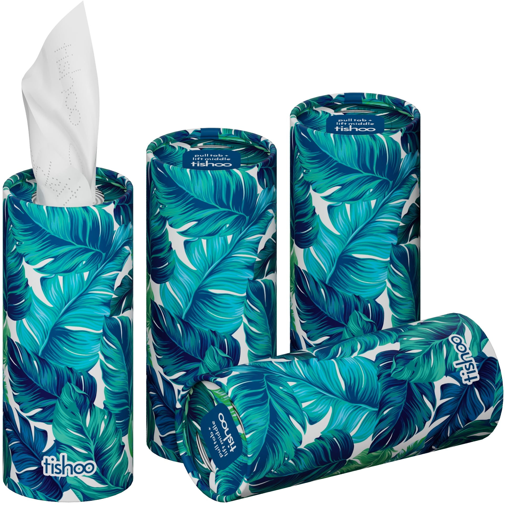 tishoo Luxury Tissues Green/Leaves design 4 tubes