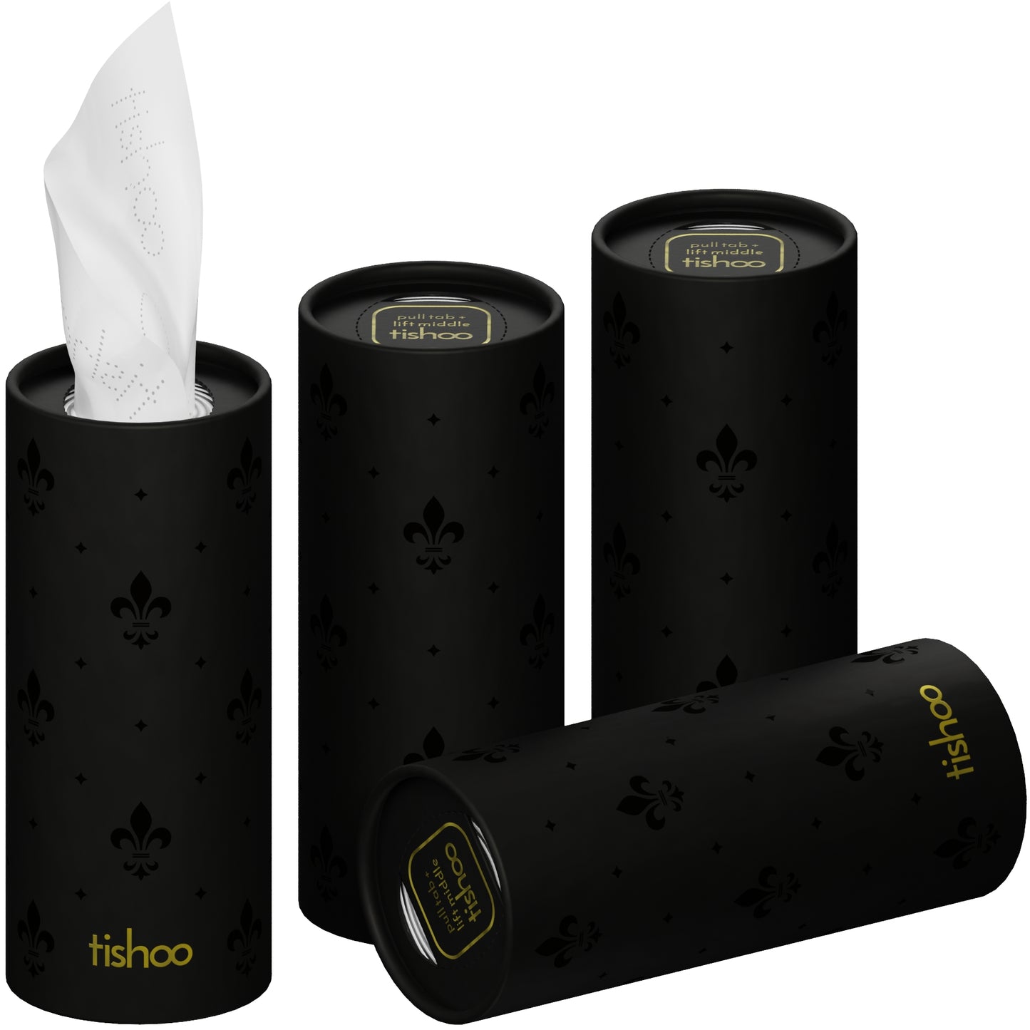 tishoo Luxury Tissues Black/Pure 4 tubes