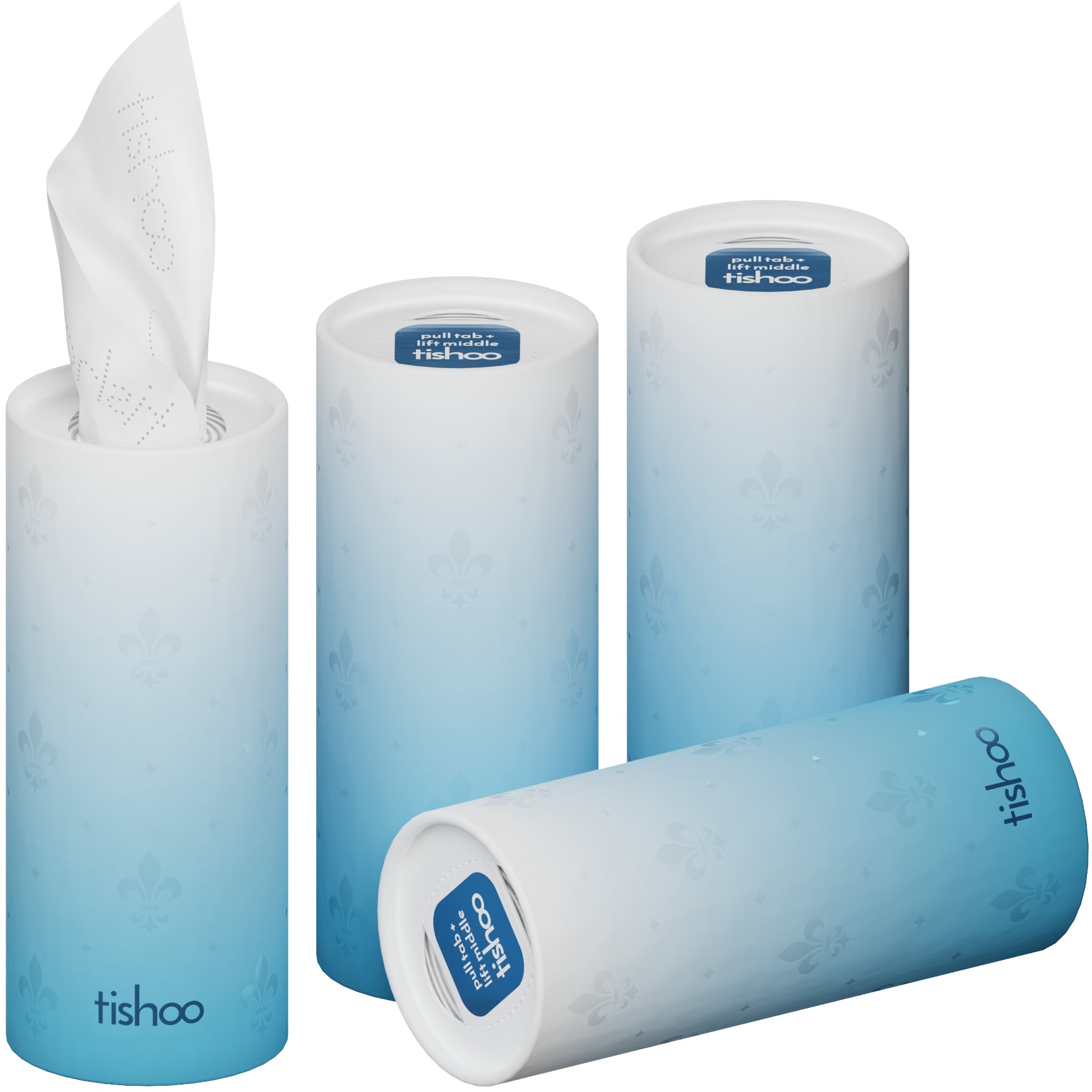 tishoo Luxury Tissues Blue/Ice 4 tubes