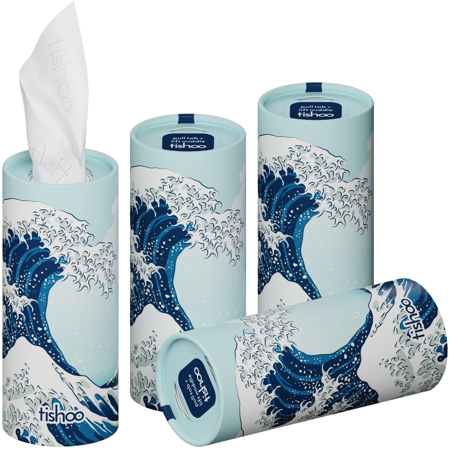 tishoo Luxury Tissues Blue/Wave design 4 tubes