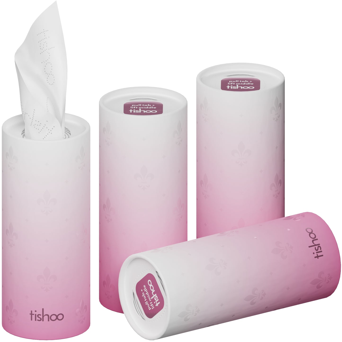 tishoo Luxury Tissues Pink/Rose 4 tubes