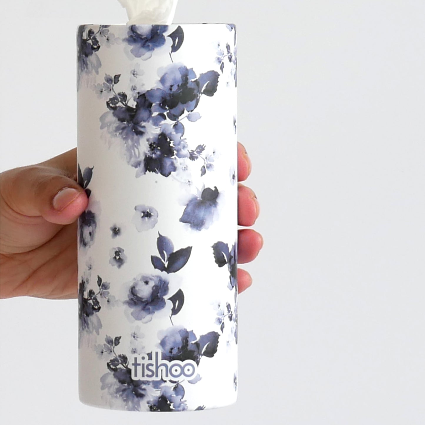 tishoo Luxury Tissues Blue/Floral design in hand