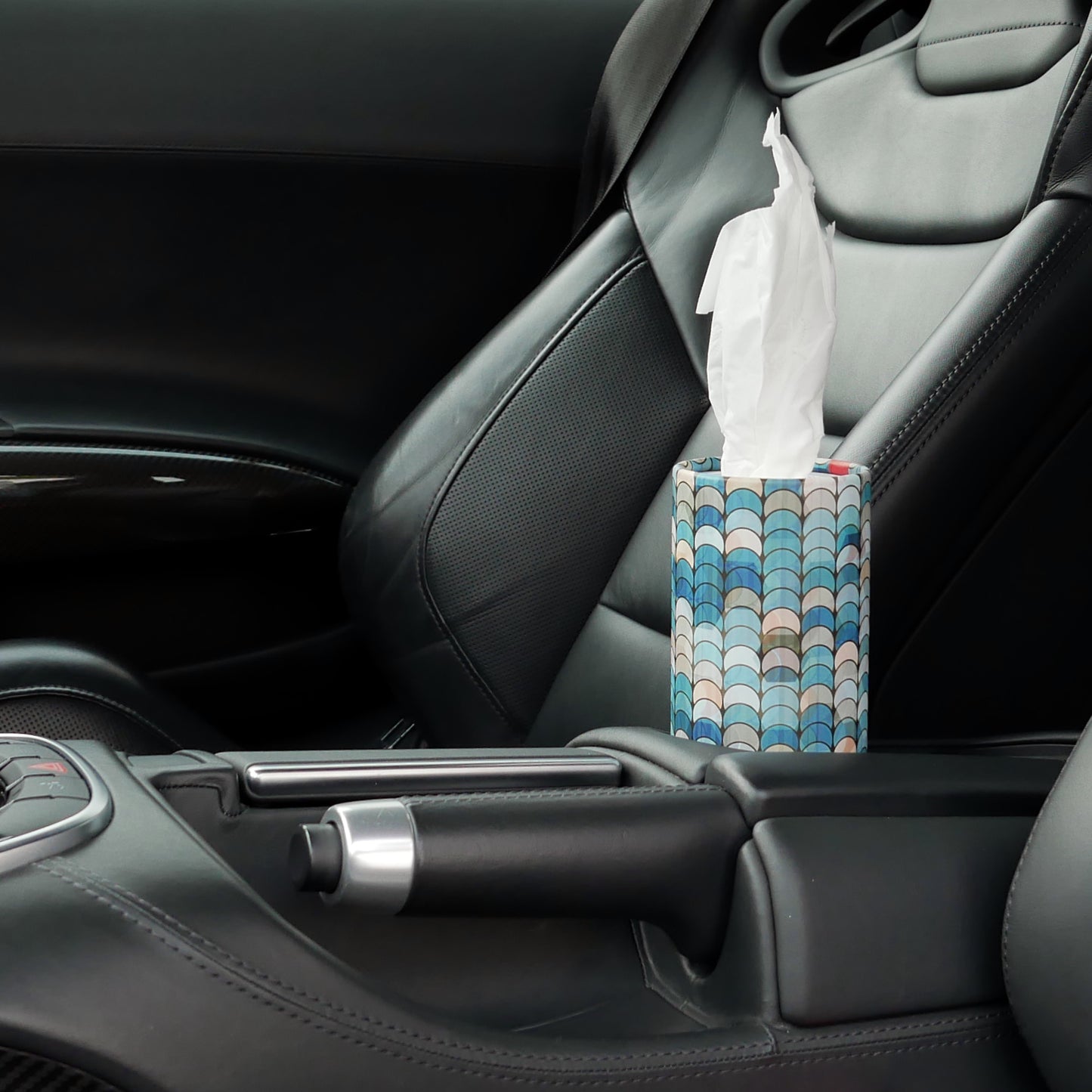 tishoo Luxury Tissues Blue/Scales in car